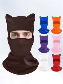 1pc Unisex Face Ski Mask, Balaclava With Cat Ear Design, Suitable For Music Festivals, Halloween, Carnival Parties, Outdoor Motorcycle Activities - Multicolor - View 5