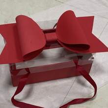 Bow Gift Box Set With Handle And Ribbon, Durable Paper Pulp Material, Transparent PVC Handheld Flower Box, Suitable For Halloween, Halloween Decor, Wedding, Christmas Home Decor, Christmas, Fall Home Decor, Wedding Decorations, Wedding Decor, Birthday, Christmas Decor, Party Supplies, Wedding Items, Birthday Decoration, Wedding Must Have - Multicolor - View 12