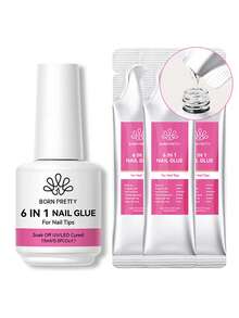 BORN PRETTY 15g 6-In-1 Nail Gel Polish, Multi-Function Clear Soak-Off Base Coat & Top Coat, UV Extension Watercolor Nail Art - 1 Set - View 8
