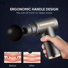 ZM Health Mini Portable Massage Gun (1 Paket) Dengan LED, Alat Pijat Fascia 6 Tingkat yang Dapat Diatur, Alat Pijat Otot Tubuh dan Punggung Genggam, Alat Pijat Fascia Tahan Lama dengan Getaran. - MultiWarna - View 5