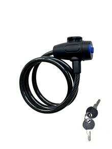 1pc Bicycle Chain Lock Steel Wire Lock, Mountain Bike Anti-Theft Steel Cable Lock, Electric Bike Lock, Universal Bicycle Anti-Theft Lock - Black - View 2