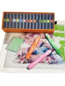 New Fashion Diamond Brush, Including 6 Pens, Diamond Brush Tool Expansion Set, Thick Pen Handle Is More Suitable For Adults To Hold. - A - View 3