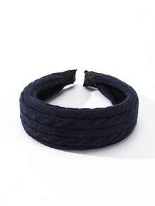 1PC Women's Solid Color Autumn/Winter Knitted Cable Pattern Wide Headband, Versatile Hair Accessory For Daily Wear/Date/Commute - Multicolor - View 13