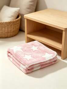 Pet Blanket For Small And Medium Dogs, Also Suitable For Various Small Animals And Cats, Washable, Soft Flannel Fabric, Five-Point Star Embroidery, Lightweight And Breathable, Suitable For All Seasons, Can Be Used As Dog Bed And Dog Mat - 1 Pink (M) - View 5