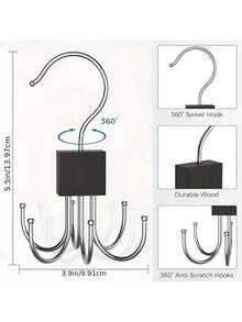 3pcs/2pcs/1pc 360° Rotating Belt Hook, Space-Saving Multi-Functional Closet Organizer, Suitable For Belts, Bras, Ties, Scarves, Tank Tops And Wallets, Ultimate Accessory Storage Solution, Perfect Choice For Birthday, Wedding, Party, Perfect Gift For Colleagues, Friends And Family, Back To School - Multicolor - View 12