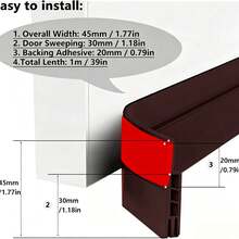Door Bottom Draft Stopper, Sealing Strip - High-Quality Door Bottom Sealing Strip/Draft Stopper, Bedroom Door Gap Draft Stopper, Warmth & Insect Proof, Soundproof Sealing ( - Quick & Easy Installation), Door Strip Is The Ideal Choice For Resisting Cold - Multicolor - View 6