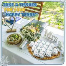 5pcs/Set Elegant Floral Tissue Set - Wedding, Birthday, Party Favors - Printed With "For Your Happy Tears" - Suitable For Bride, Groom And Guests - Decorative Tabletop Display And Guest Gifts - Suitable For Wedding Favors - tissue - View 5