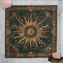1 buah Kain Tarot Motif Bunga Matahari Vintage, Alas Altar Hijau Retro, Taplak Meja Ramalan Surgawi Boho, Permadani Dekorasi Spiritual Wiccan untuk Pembacaan Tarot - MultiWarna - View 5