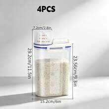 1/4Pcs 2.5L/5L/10L Optional Press‑Type Grain Dispenser, Moisture‑Proof Multi‑Grid Sealed Storage Jar with Transparent Window, Household Pantry Organizer for Rice Beans Millet Dry Groceries - Ver 9