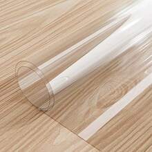 1pc 0.25Mm Thick Transparent Table Mat, Scratch-Resistant And Heat-Resistant, PVC Transparent Tablecloth, Desktop Protective Film, Suitable For Home, Hotel, Cafe Tablecloth, Home Tablecloth, Cabinet Mat, Computer Desk Mat, Office Desk Mat - Transparent - View 2