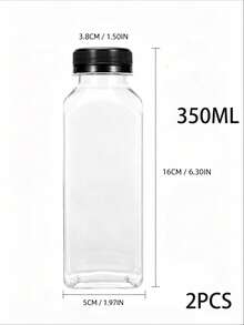 Botol Plastik Kecil dengan Tutup Ulir, Cocok untuk Cairan, Jus, Minuman Kesehatan - Botol Konsentrat Jus Jahe - Botol Mini Transparan yang Dapat Digunakan Kembali/Anti Bocor/Dapat Dibekukan, Wadah Plastik 2oz dengan Tutup - Hitam - View 30