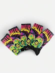 Cool 360° Printed Men's Socks - Streetwear Socks,Monster Sundae,Halloween,Candy Machine,Colorful,Funny Socks, Fit Daily, Holiday & Party Occasions - Multicolor - View 6