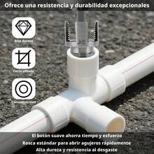 3 Piezas Herramientas para Roscado de Tubos PVC/PPR, 1/2, 3/4 y 1 Pulgada, Roscador de Rosca Interna y Externa de Acero al Carbono, Vástago Hexagonal para Taladro y Atornillador de Impacto, para Instalación, Reparación y Bricolaje - 3 uds. - Ver 5