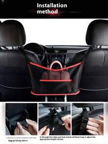 Extra Large Car Storage Bag Backseat Organizer Net For Tidying Up Backseat Items Multi-Compartment Car Storage Bag For Store Phones Documents Snacks Chargers Space-Saving For All Vehicles Men And Women Car Accessories Travel Essentials - Multicolor - View 11