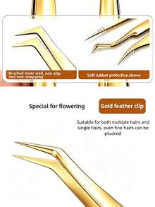 Professional Gold Stainless Steel Eyelash Extension Tweezers, Mirror Polished Gold Handle, Ultra-Precise, Lightweight, Durable And Odorless, Multi-Purpose Salon-Grade Beauty Tool, Suitable For Eyelash Extension Operations - Multicolor - View 6