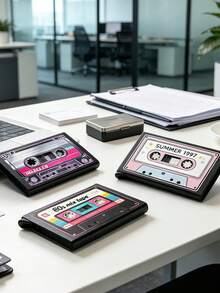 Ví đựng thẻ pop-up thiết kế băng cassette vintage, ví thẻ pop-up cầm tay chống trầy xước, có ngăn thẻ ẩn cho thẻ ID và thẻ tín dụng, quà tặng đa dụng cho người yêu âm nhạc, phù hợp đi làm, du lịch, dùng trong ký túc xá, quà tặng lý tưởng cho Ngày Nhà giáo, Tựu trường và Ngày Độc lập - Nhiều màu - Xem 7