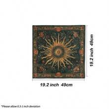1 buah Kain Tarot Motif Bunga Matahari Vintage, Alas Altar Hijau Retro, Taplak Meja Ramalan Surgawi Boho, Permadani Dekorasi Spiritual Wiccan untuk Pembacaan Tarot - MultiWarna - View 8