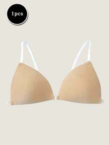 1pc Women's Summer Triangle Invisible Bra, Seamless Comfortable, Good Coverage, With Transparent Straps, Suitable For Wedding Photography - Multicolor - View 10