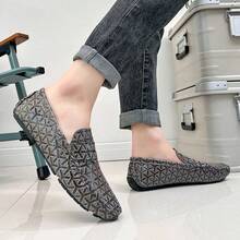 Giày lái xe nam phong cách Brogue thủ công bằng da mềm đế mềm có tua rua, kiểu casual quý ông, size lớn, nhiều màu, cho mùa xuân hè - Xám - Xem 3