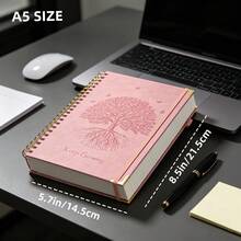 300 Pages Leather Journal Meeting Notebook, Large A5 Work Notepad, Hardcover College Ruled Notebook For Women & Men, Lined Diary Notebook For Writing, Thick Paper Lay Flat, Green Beautiful Notebook Gift Back To School School Supplies - Multicolor - View 7