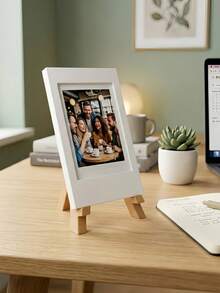 White Mini Photo Easel Frame, Reusable Desktop Photo Display Stand, Multi-Scene Decorative Photo Holder, Aesthetic Birthday Anniversary Holiday Gift, Suitable For Friends Classmates Home Office Desktop Decoration - Multicolor - View 3