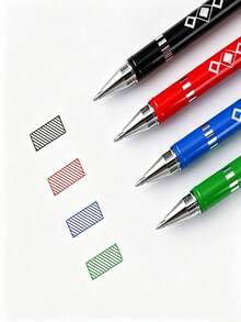 4pcs/Pack 0.7mm Erasable Liquid Ink Pens, Washable Pens, Black/Blue/Red/Green Ink, Erasable Ballpoint Pens, Smooth Writing, Heat Erasable, Perfect For Office, School Art Supplies - Default - View 5