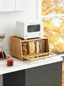 Bamboo Bread Box For Kitchen Countertop, Large‑Capacity Bread Keeper With Clear Window, Dust‑Proof Moisture‑Resistant Storage Bin Keeps Bread & Pastries Fresh, Perfect For Home Kitchen, Pantry, Families & Baking Lovers - Multicolor - View 8