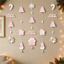 Christmas Party Decoration Wall Hanging, Holiday Celebration Pom Pom Garland, Elderly Christmas Tree Snowman Pendant - Christmas - View 15