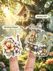 DanSoul 20 Sheets Large Size Country Style Theme Sticker Book, Adult Use, Pre-Cut Dual Material Waterproof Matte PET, Scrapbook Material, Aesthetic Stickers, Junk Journal DIY Craft Supplies - Journaling Stickers - View 3
