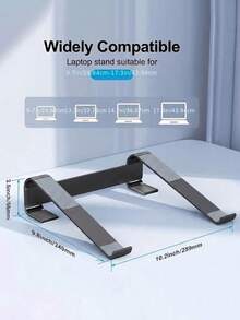 1 pieza Soporte de laptop de aluminio, diseño ergonómico, desmontable, disponible en plata y negro - Multicolor - Ver 12