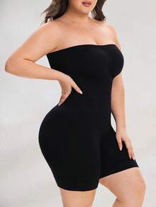 2pcs Jumpsuit Pembentuk Tubuh Wanita Ukuran Plus Pengontrol Perut dan Pengangkat Bokong Warna Hitam Tanpa Tali dan Tanpa Jahitan - MultiWarna - View 5