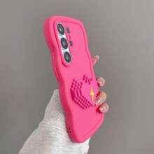 1 Set, Multiple Options Pattern Self-Adhesive Card Holder And Phone Case, Compatible With IPhone 16 11, 13, 15 12, 14, 15, 16, 17 18 Pro, Pro Max And Plus. - Hot Pink - View 2
