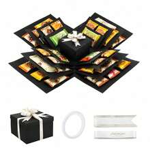 Shoze Creative DIY Explosion‑Style Keepsake Box, Decorative Memory Album As Heartfelt Present For Various Special Festive Celebration Occasions - Black - View 4