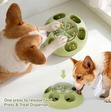 Dog Press-To-Release Slow Feeder Semi-Automatic Pet Food Dispenser, Slow Feeding Bowl, Interactive Food Toy And Puzzle Feeder For Dogs - Multicolor - View 5