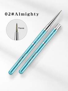 JOCNAIL Colorful Sandblasted Handle Nail Art Brush Dual Head Liner Painting Drawing Pen Metallic Aluminum UV Gel Manicure Tool - Multicolor - View 11