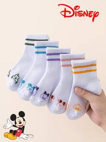 10/5/1 Pair Disney Cartoon Character Mid-Calf Socks For Kids, Christmas Socks, Student Daily Wear, Back To School - Multicolor - View 11