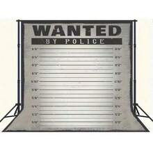 2D Flat Police Lineup Height Chart Suspect Photo Backdrop, Police Theme Suspect Mystery Party Decoration Background, Portrait Photography Background, Vinyl Material - 1 - View 1