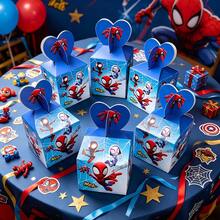 1set/6pcs Comics Network Theme Party Packaging Box, City Hero Pattern Paper Gift Box, Birthday Celebration, Theme Party, Party Snack Storage And Event Gift Box - Multicolor - View 5