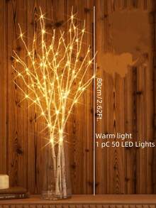 1pc Lighting White Birch Tree Branch Decorative Lamp,Battery-Powered,Suitable For Indoor Christmas,Romantic Weddings And Fashionable Home Decoration.Without Battery,Festive Lighting,Wedding Decor,Modern Lamp,Durable Construction,Decorative Light - Multicolor - View 8