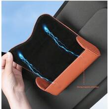 Automatic Magnetic Closure Eyeglass Case, Durable PU Leather Fashion Glasses Pouch, Scratch-Resistant Portable Eyewear Storage Organizer - Multicolor - View 4
