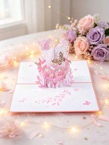 1pc Customizable Vibrant 3D Pop-Up Greeting Card With Colorful Butterflies And Flowers - Perfect For Birthday, Teacher Appreciation, Thanksgiving, Anniversary, Wedding And Mother's Day - A Unique And Memorable Celebration Tool For Everyone - Single Piece - View 4