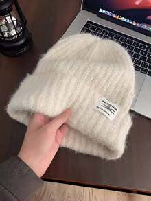 Women's 2026 New Winter Knit Beanie Hat, Fluffy Warm Earflap Hat, Face-Slimming Large Head Circumference Knit Cap - Multicolor - View 7