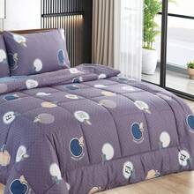 Edredón Matrimonial de Lujo Doble Vista Piel de Ángel, Suave y Acolchado, Incluye Edredón Relleno, 2 Fundas de Almohada, Sábana Superior y Sábana Ajustable (5 Piezas en Total) - Verde Agua - Ver 5