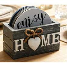 1 Set Of 6 Random Styles Wooden Antique Heat Insulation Mats (Including Stand - Multicolor - View 1