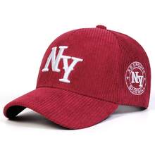1pc Women's Corduroy NY Letter Embroidered Baseball Cap, Street Fashion Hat, Outdoor Sun Protection Casual Cap For Spring/Autumn Travel, Beach Vacation - Multicolor - View 16