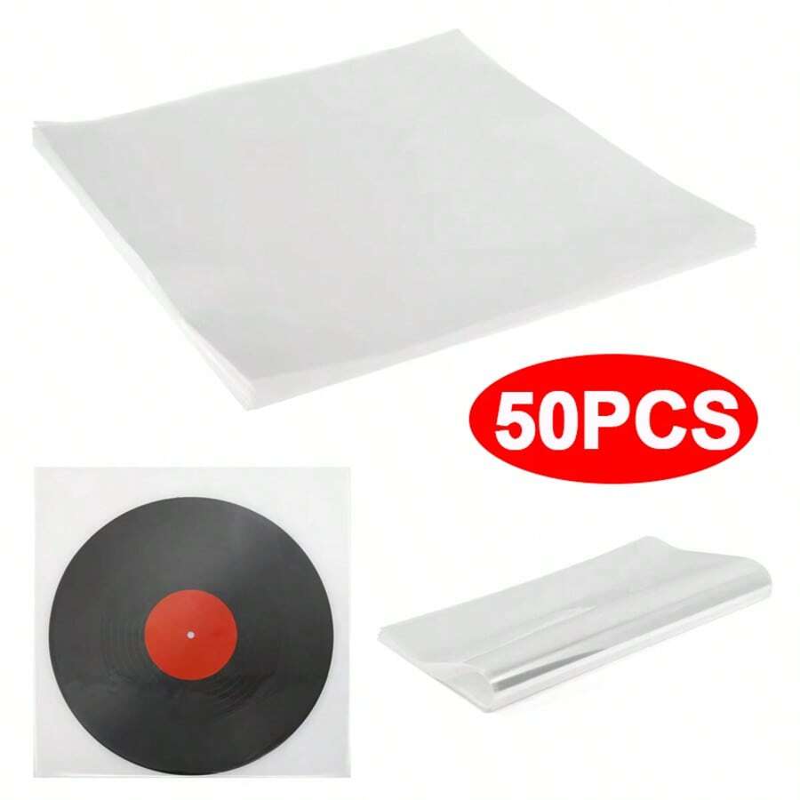 50PCS 12 Inch Vinyl Sleeves Outer Album Gatefold LP Plastic Record Covers 12" Sleeves - Clear - View 1