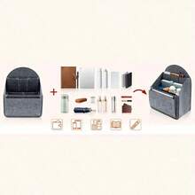 1pc Backpack Organizer Bag, Car Cosmetic Storage Bag, Felt Backpack Organizer Bag, Multi-Pocket Backpack Organizer Bag, Multi-Function Bag In Bag, Zipper Design Travel Backpack Organizer Bag, Backpack Organizer Liner Bag - A - View 11