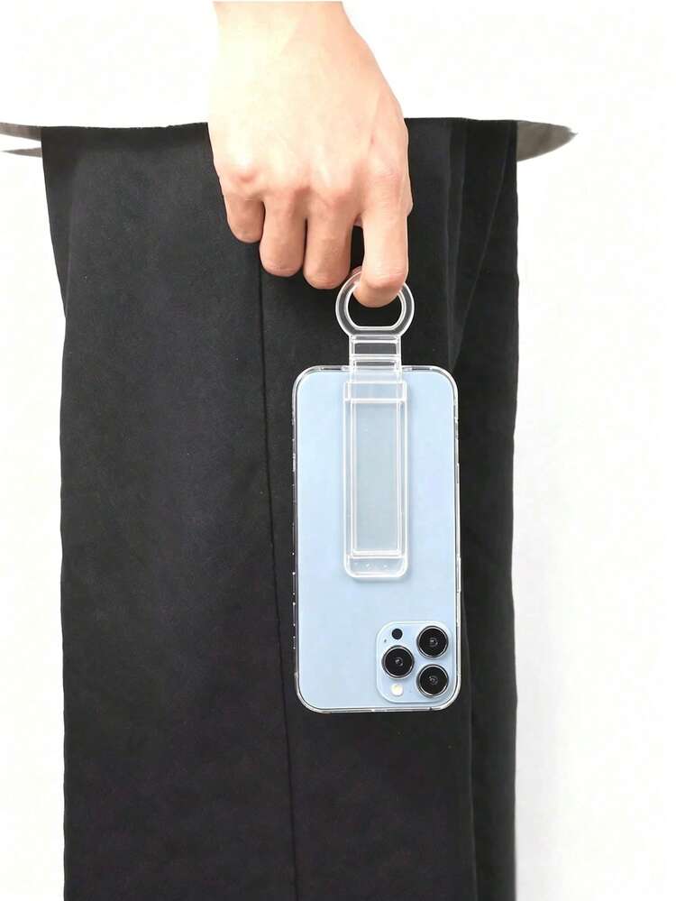 Solid Color Stretchable Wrist Strap Phone Holder, Self-Adhesive Long Strip Back Adhesive Phone Grip, Shockproof Desktop Stand, Compatible With IPhone And /12 13 14 15 16, Mother's Day Gift - Multicolor - View 10