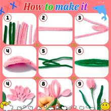 201pcs Fluffy Stem Handmade Set, Includes 200 Flexible Iron Wire Stems And 1 Greeting Card, Suitable For DIY Handmade Flowers, Doll Making, Holiday Decoration, Art Projects, Home Crafts, Party Decoration, Craft Supplies For Hobbyists - 201 Pcs - View 11