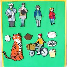hoojojo 18Pcs Felt Storytelling Set, The Tiger Who Came To Tea Felt Story Board, Interactive Storytelling Props, Role-Playing Drama Activity Supplies, Reading Learning Teaching Aid, Classroom Interactive Game, Back-To-School Supplies - Multicolor - View 12